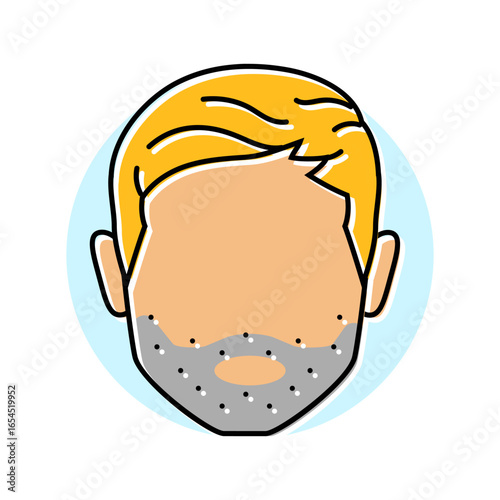 facial hair adolescence puberty color icon vector illustration