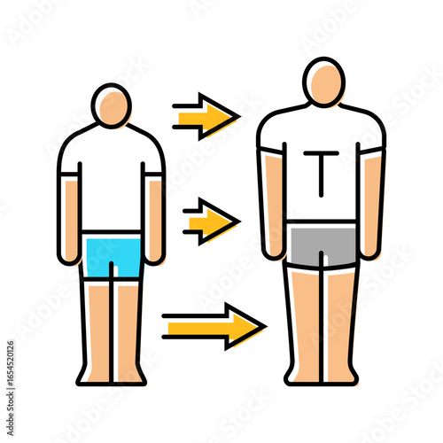 change body shape adolescence puberty color icon vector illustration