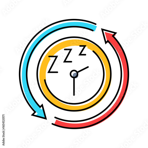 sleep changes adolescence puberty color icon vector illustration