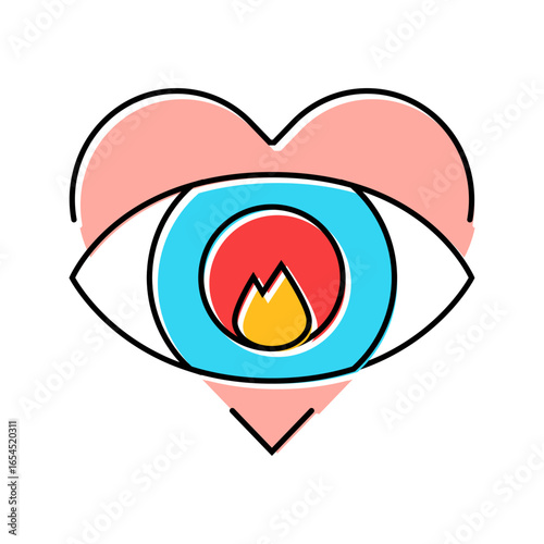 first crush adolescence puberty color icon vector illustration