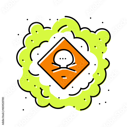 toxic gas air pollution color icon vector illustration