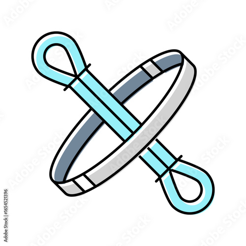 stretching band functional fitness color icon vector illustration