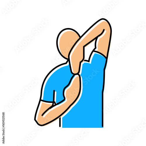shoulder mobility stretch color icon vector illustration