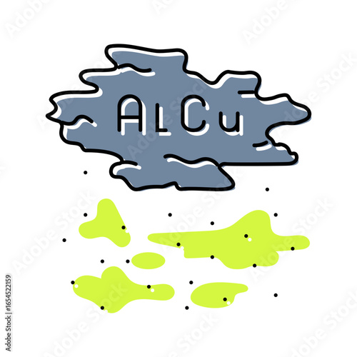 acid rain carrying toxic metals like aluminum copper color icon vector illustration