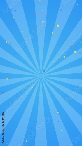 Vertical background blue concentrated line.(concentration line)(focus lines)(confetti)