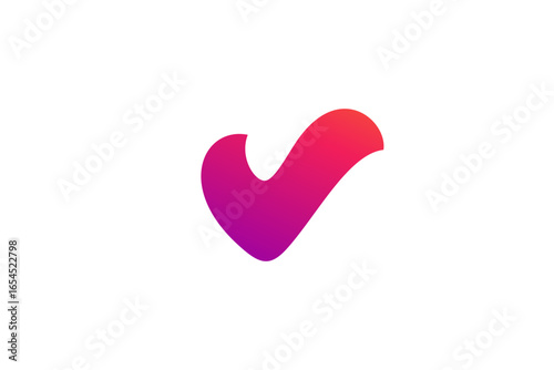 Letter V with check mark logo icon design template elements