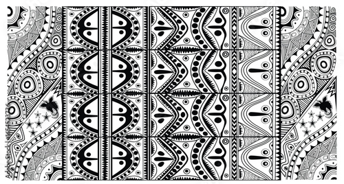 Papua New Guinea Tribal Design Pattern