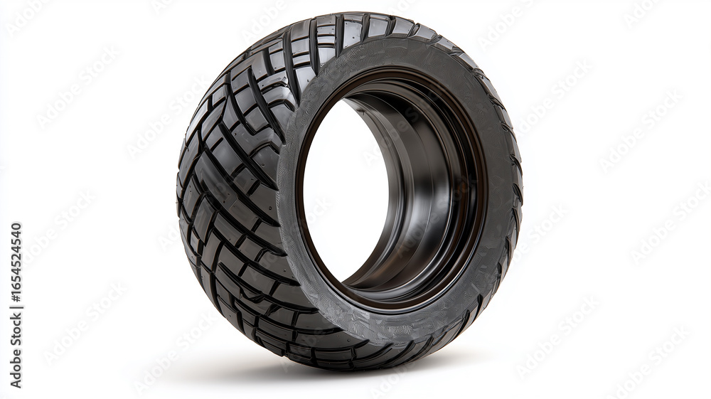 Obraz premium Black tire with transparent background