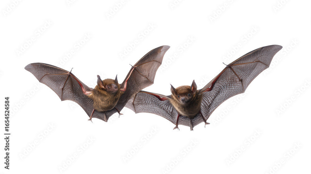 Fototapeta premium Two bats flying halloween isolated on transparent background