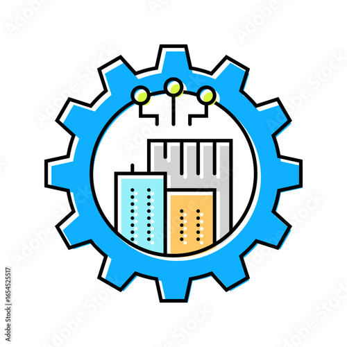 city infrastructure urbanization color icon vector illustration