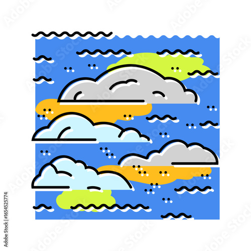 foamy polluted river water color icon vector illustration