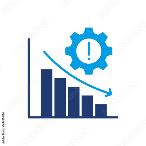 Recession Icon Vector Illustration Blue Version