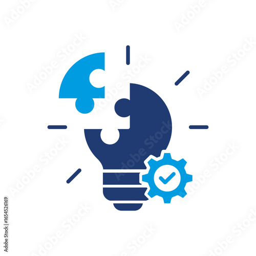 Problem Solving Icon Vector Illustration Blue Version