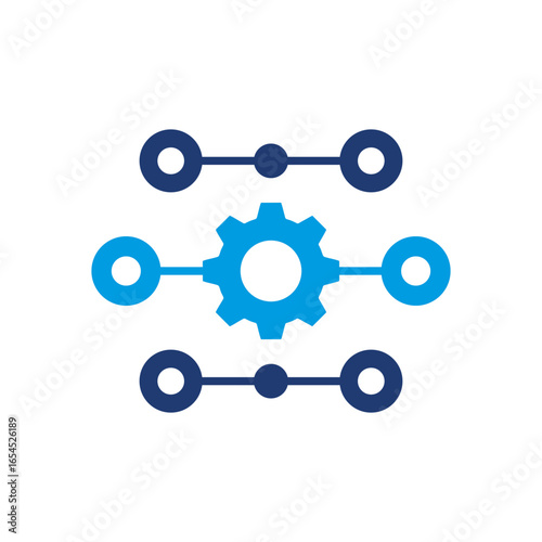 Process Streamlining Icon Vector Illustration Blue Version