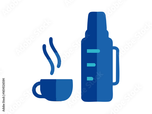 tug mug with thermose in blue color