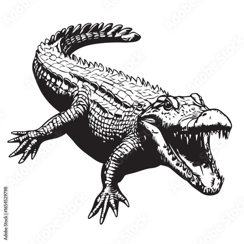 crocodile on white background