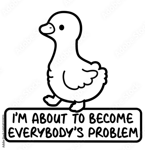 cute funny duck with sarcastic quote . layered cut file -