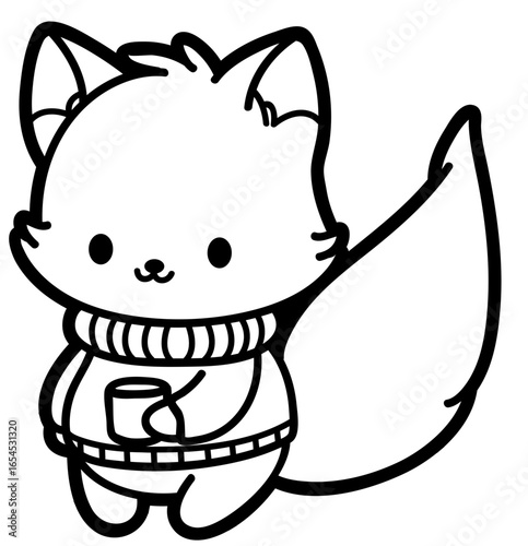 cute fall fox - layered cut file - autumn nature clipart