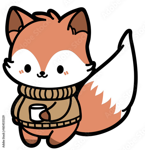 cute fall fox - layered cut file - autumn nature clipart