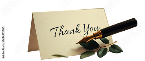Elegant Thank You Note A Refined and Graceful Scene Featuring a Handwritten Thank You Message in Cal