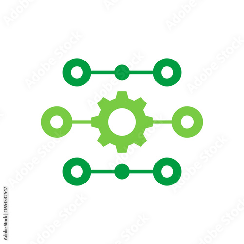Process Streamlining Icon Vector Illustration Green Version