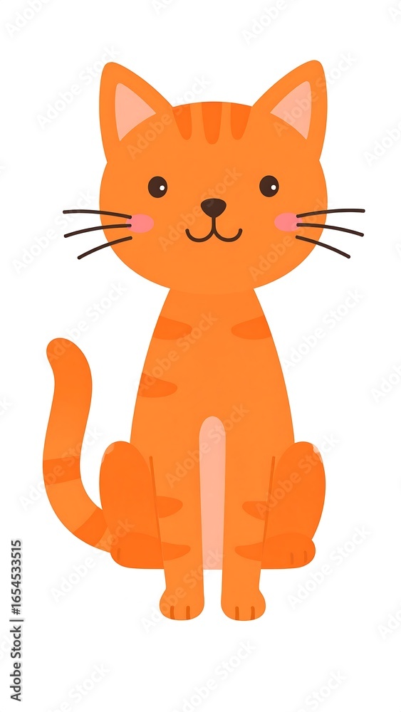 Obraz premium Cute orange cartoon cat