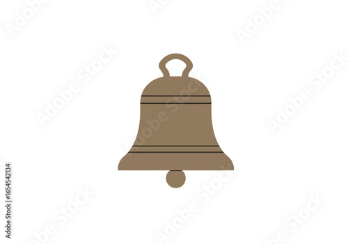 Simple Brown Bell Icon Illustration.