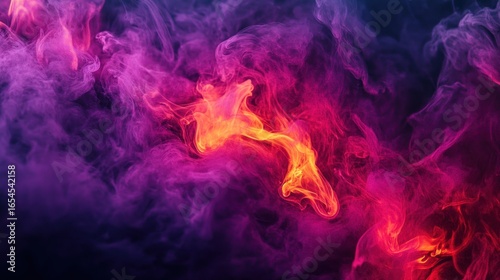 Abstract Nebula: Crimson and Violet Cosmic Cloudscape