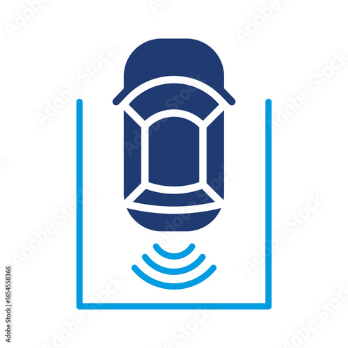 Intelligent Parking Assist System Icon Vector Illustration Blue Version