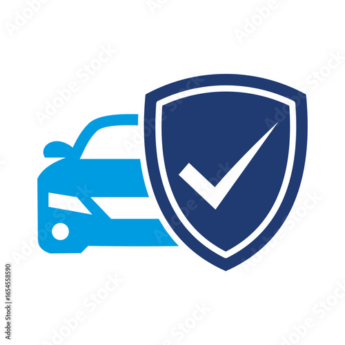 Car Safety Icon Vector Illustration Blue Version
