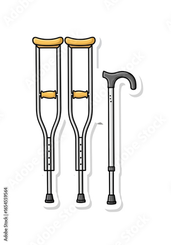 crutches isolated on white background