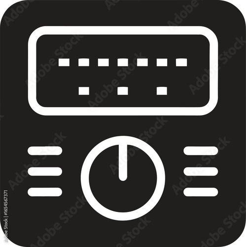 Silhouette Digital Meter Icon Electricity, Voltage, Measurement, Energy Device Vector Illustration