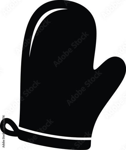 Black oven mitt, kitchen safety equipment for baking and cooking needs