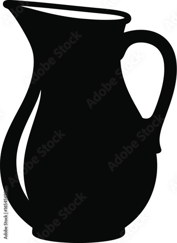 Elegant black pitcher silhouette for beverage service, liquid container
