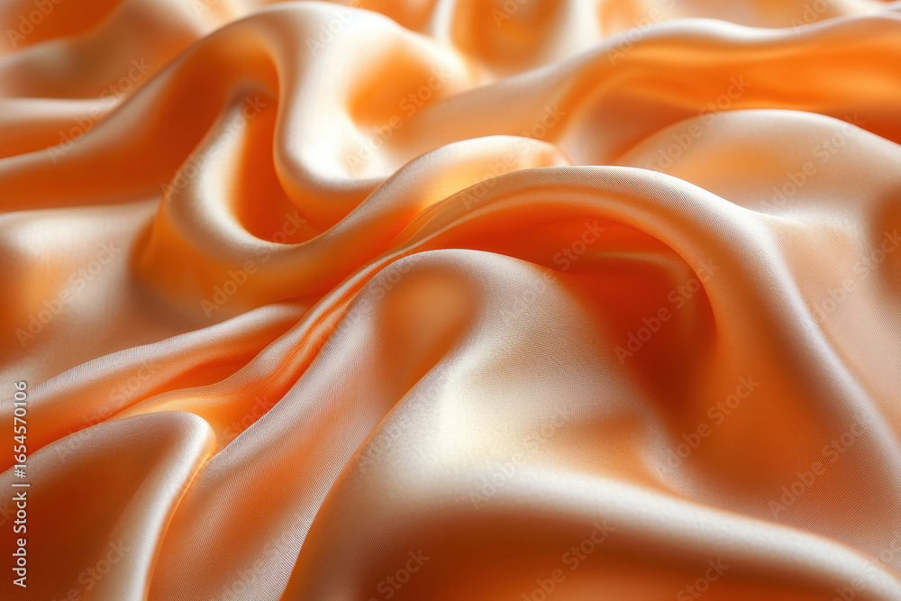 Fototapeta premium Close-up of white and orange silk.