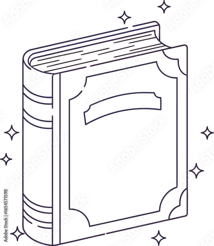 Pastel storybook with stars, charming fairytale illustration, reading