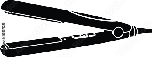 Open black hair straightener for styling, beauty and personal care