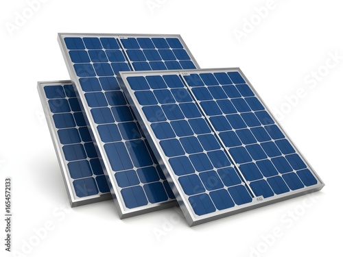 solar panels on white background