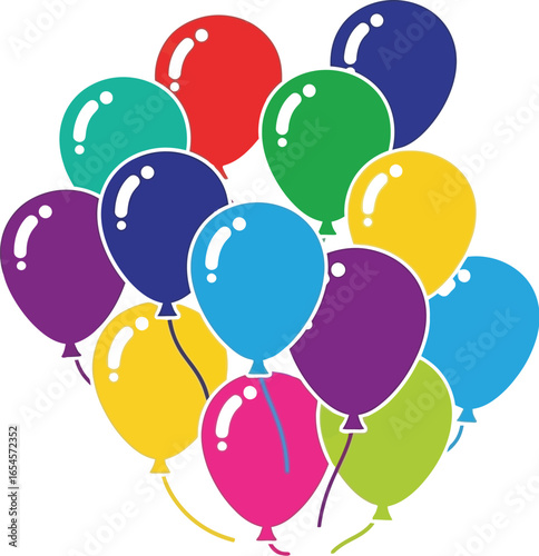 Colorful balloons bunch, party celebration, festive occasion