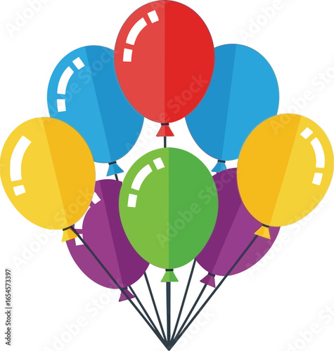 Colorful balloons bunch, party celebration, festive occasion