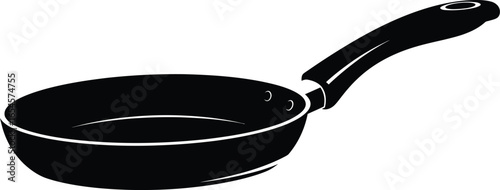 Black frying pan, kitchen utensil for cooking and food preparation