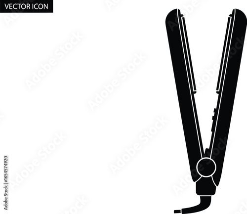 Black hair straightener, styling tool for beauty and personal care