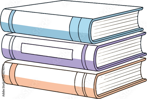 Stacked books, colorful volumes, knowledge and learning