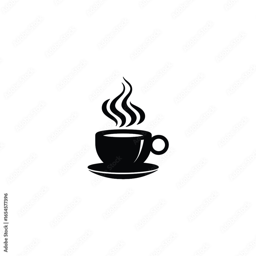 Fototapeta premium Coffee cups and beans icons silhouette vector