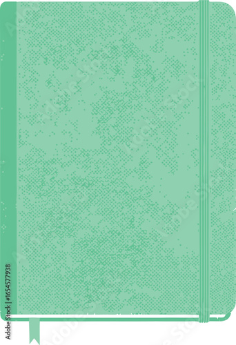 Mint green notebook with elastic band for notes and journaling