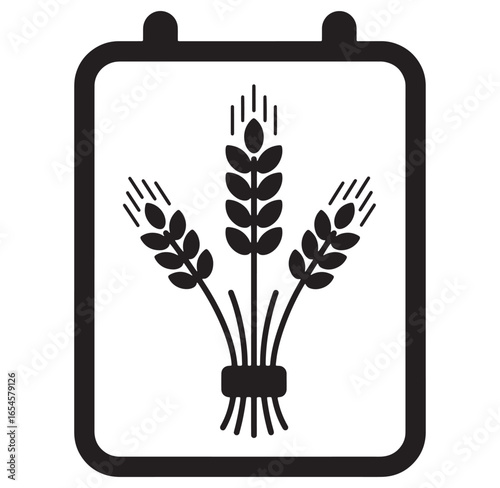Simple stylized wheat graphic depicting harvest agriculture and agricultural production concepts