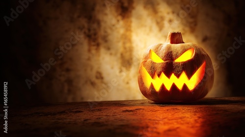Halloween Pumpkin Background with Copyspace for Custom Text or Design