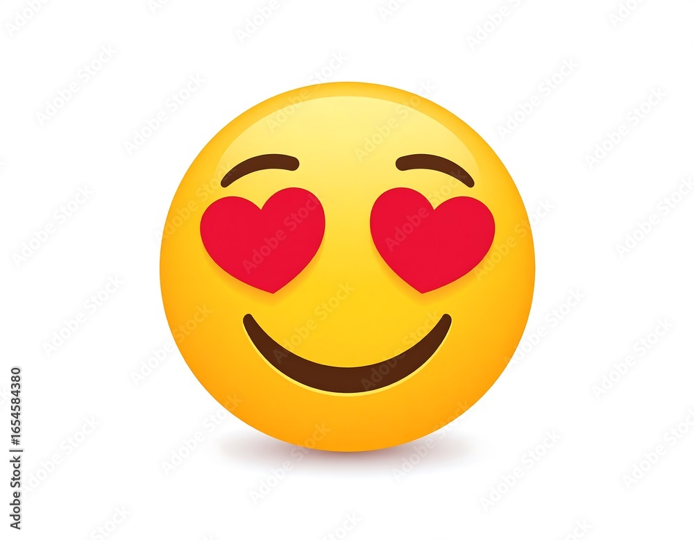 Fototapeta premium Smiling face with hearts in eyes