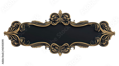 Ornate transparent frame with intricate detailing and dark background art
