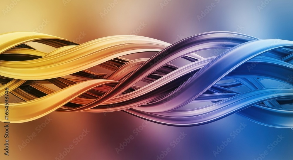 Naklejka premium Colorful Abstract Twisted Fiber Optic Cables Artistic Background